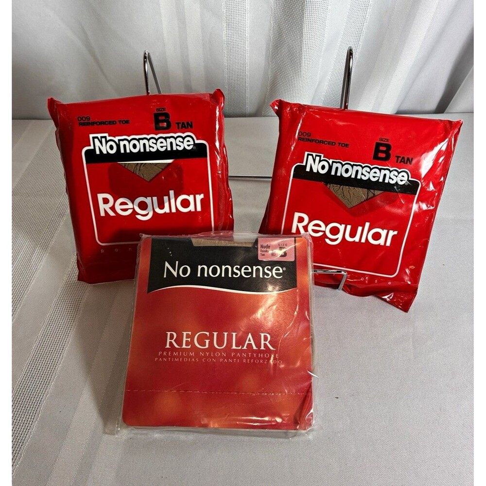 (3) No nonsense Sheer Pantyhose Reinforced Toe Tan Size B 1 Pair PC210068